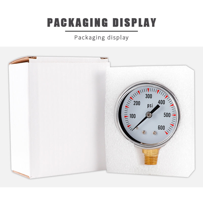 TS-Y50-600psi Dual Scale Water Vacuum Pressure Gauge High Precision Gas Air Pressure Gauge 1 / 4inch NPT Bottom Mount TS-Y50-600psi Dual Scale Water Vacuum Pressure Gauge High Precision Gas Air Pressure Gauge 1 / 4inch NPT Bottom Mount